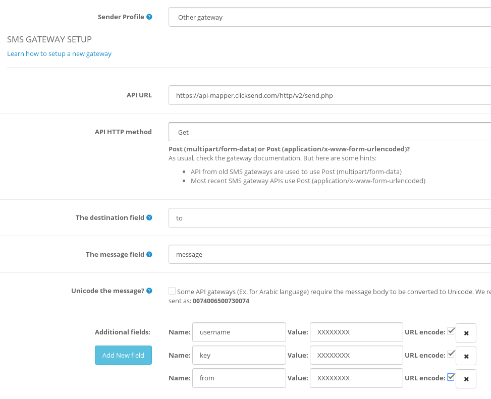 Gateway configuration example