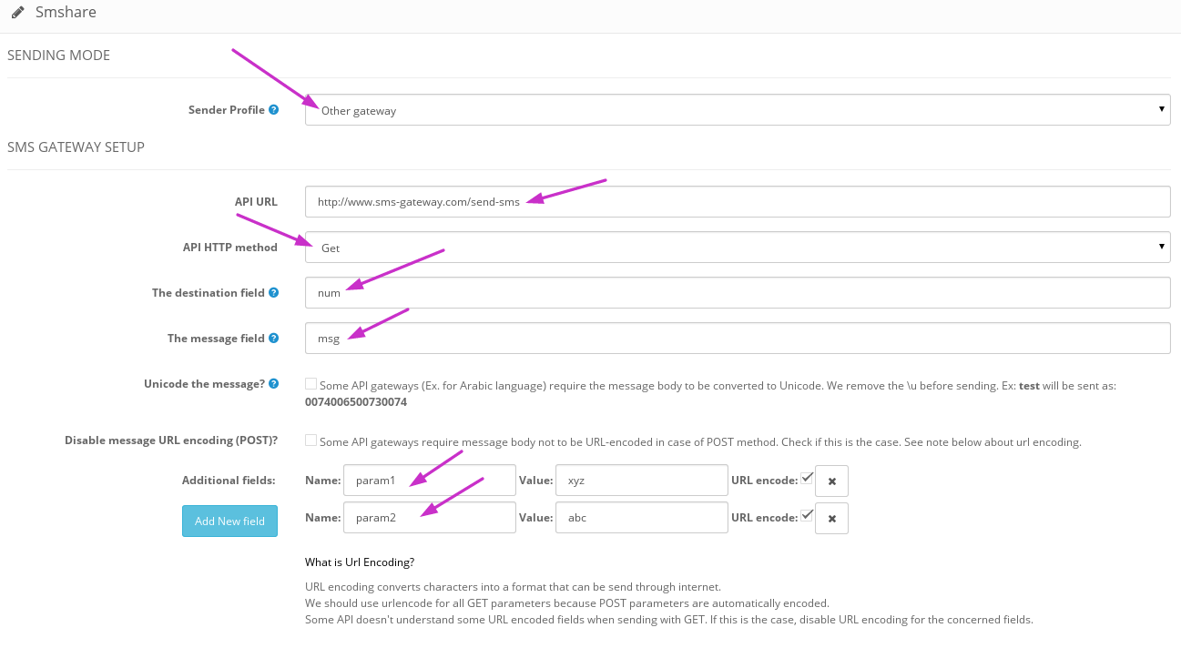 Gateway configuration example