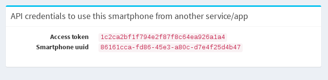 access token and gateway uuid